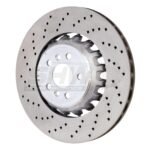 SHW Performance 2020 BMW X5 M 4.4L Left Rear Cross-Drilled Lightweight Brake Rotor (380x28mm)