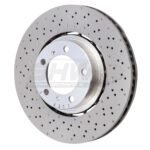 SHW Performance 18-19 Porsche 911 Carrera 4 GTS w/o Ceramic Brake Left Frt Drill-Dimp LW Brake Rotor (350x34mm)