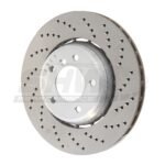 SHW Performance 01-05 BMW 330i 3.0L Right Front Cross-Drilled Lightweight Brake Rotor (325x25mm)