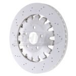 SHW Performance 18-21 Audi TT Quattro 2.0L Front Drilled-Dimpled Lightweight Brake Rotor (370x34mm)