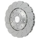 SHW Performance 14-18 Audi RS7 4.0L Front Drilled-Dimpled Lightweight Wavy Brake Rotor (390x36mm)