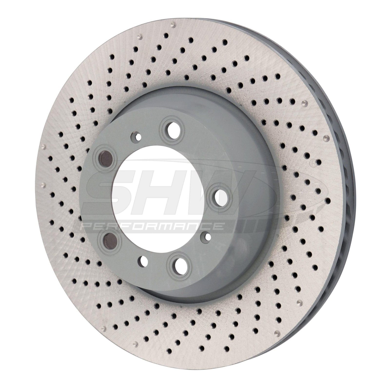 p_e4832bf0-a4eb-4161-953c-41b7b1031496.jpg SHW Performance 15-16 Porsche 911 Carrera 4GTS 3.8L w/o Ceramics Left Rr Drill-Dimp Monobloc Brake Rotor (330x28mm) - Image 1