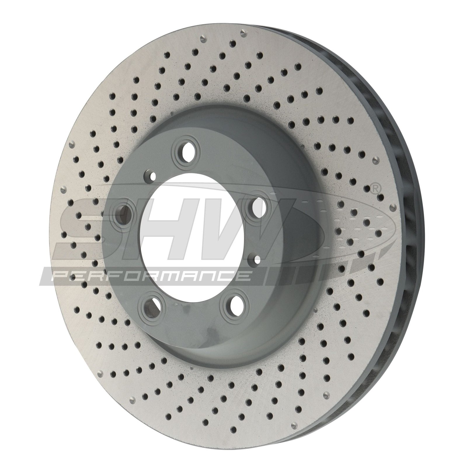 p_f2d60ec3-f136-404b-a41c-72c2f48ca0e0.jpg SHW Performance 2021 Porsche Carrera 3.0L Left Front Cross-Drilled Monobloc Brake Rotor (330x34mm) - Image 1