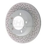 SHW Performance 17-18 Porsche 718 Boxster 2.0L w/o Ceramic Brakes Rear Drilled Monobloc Brake Rotor