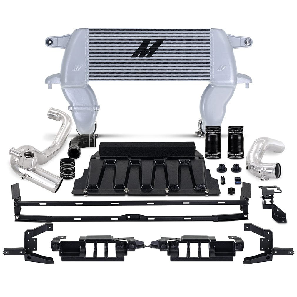 01a5cb81b8f00.jpg Mishimoto High-mount Intercooler Kit, 2021+ Ford Bronco 2.3L, Silver Core, Polished Pipes - Image 1