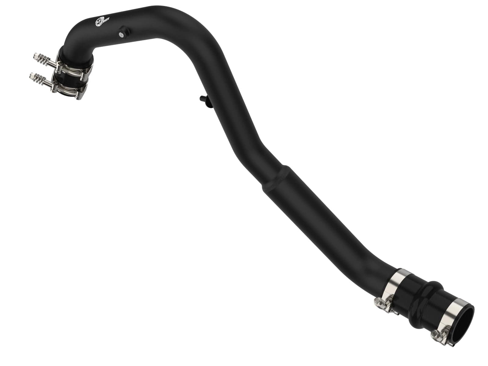 36f8d2d2bc2e79cb32c9605643f84482.jpg aFe Bladerunner Intercooler Hot Charge Pipe Black 2-2.5in 2021+ Ford F-150 V6-2.7L (tt) - Image 1