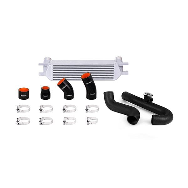 4f90ffbc8e175.jpg Mishimoto Ford Mustang EcoBoost Performance Intercooler Kit, 2015+ Silver w/ Black Pipes - Image 1