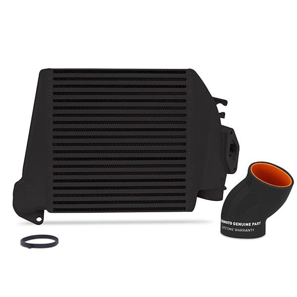 6aa4dd84b129c.jpg Mishimoto Subaru WRX 2008-2014 Top-Mount Intercooler Black Cooler, Black hoses - Image 1