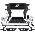 Mishimoto High-mount Intercooler Kit, 2021+ Ford Bronco 2.3L, Black Core, Polished Pipes