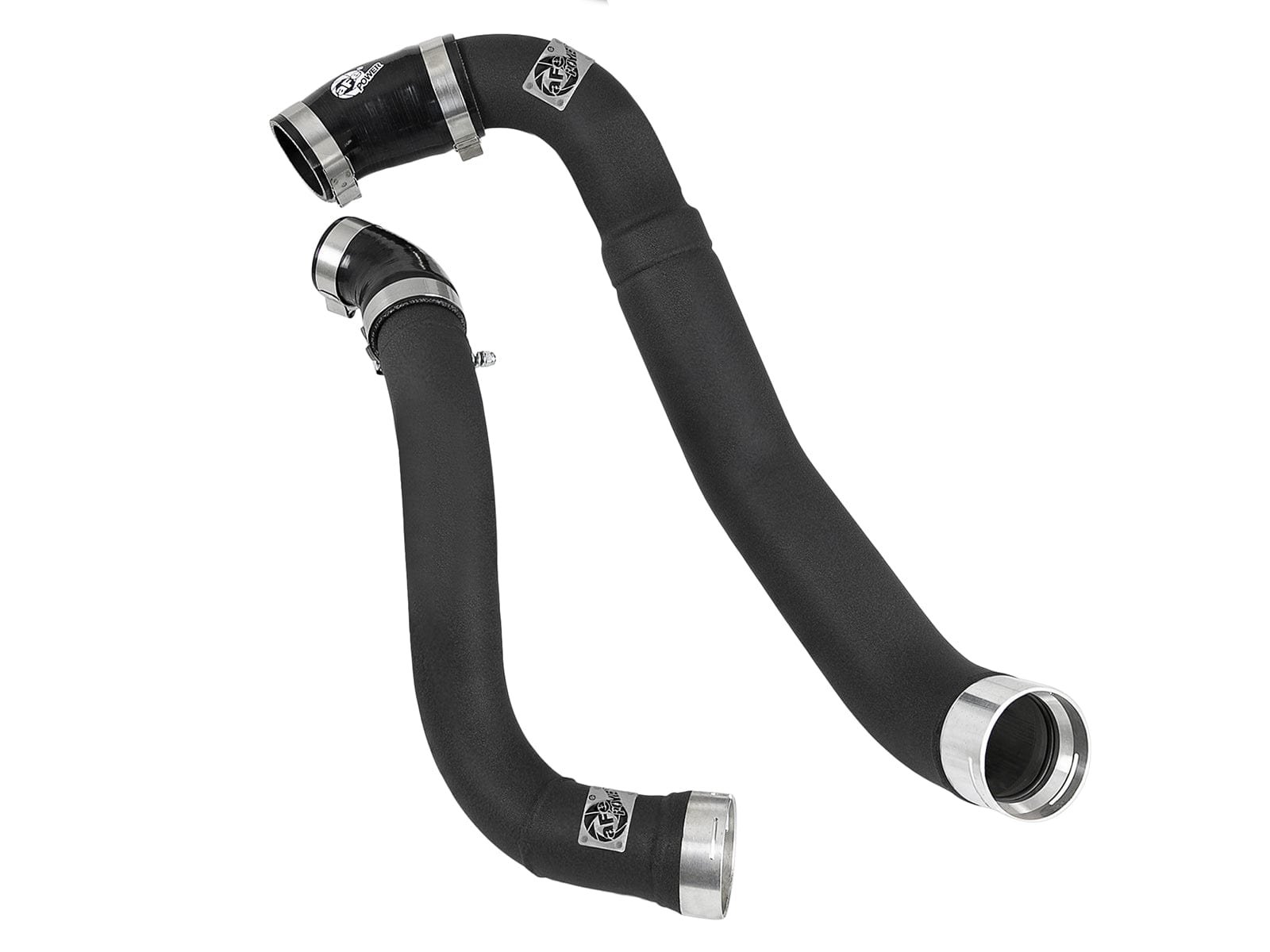 899ff3a911ff3fd16b5f8088a8e8cfa4.jpg aFe Bladerunner 3.5in-3in Intercooler Cold Side Tube Black - 18-19 Ford F-150 V6-3.0L (td) - Image 1