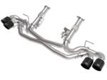 aFe MACH Force-Xp 3in to 2-1/2in 304SS Cat-Back (No Muff.) 2020 Chevy Corvette (C8) 6.2L - Black Tip - Image 2