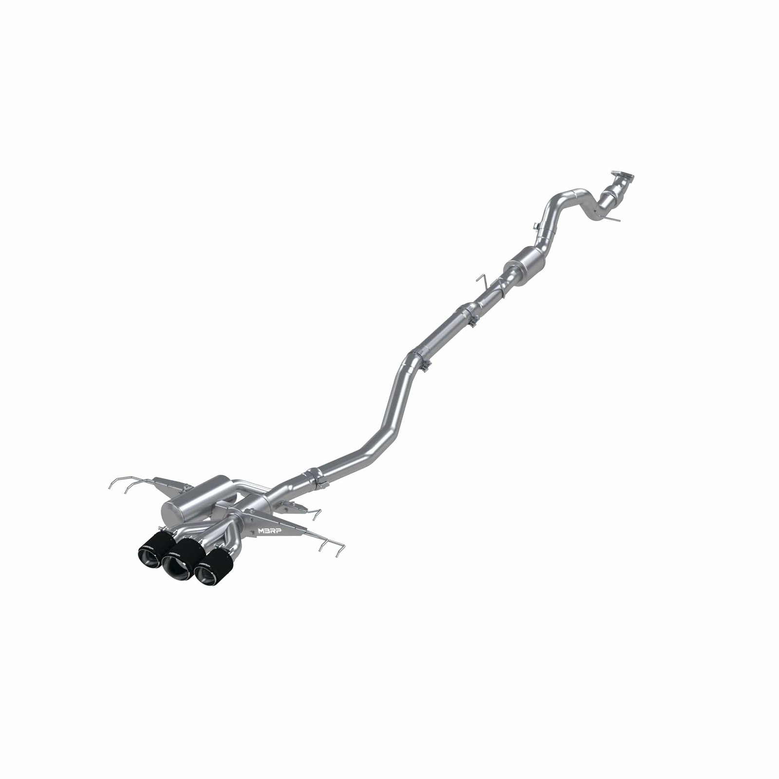 9ba4e0b61608a.jpg MBRP 17-22 Honda Civic Type R 2.0L T304 SS 3in Cat-Back w/Triple Center Outlet- Carbon Fiber Tips - Image 1