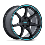 Rotiform BPU 19" 5x100 Gloss Black w/ Teal Stripe