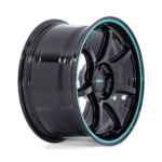 Rotiform BPU 18" 5x120 Gloss Black w/ Teal Stripe - Image 3