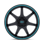 Rotiform BPU 19" 5x120 Gloss Black w/ Teal Stripe - Image 2