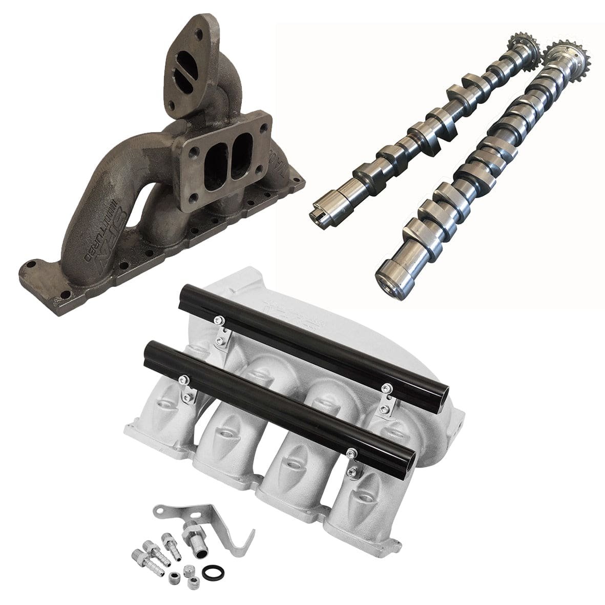 CMBDRTUS028_1.jpg SPA Performance Turbocharger Exhaust Manifold (T3 Twin Scroll Top Mount Flange) w/ Cast Aluminum Intake Manifold & High Performance Camshaft Set - VW / Mk4 GTI - Image 1