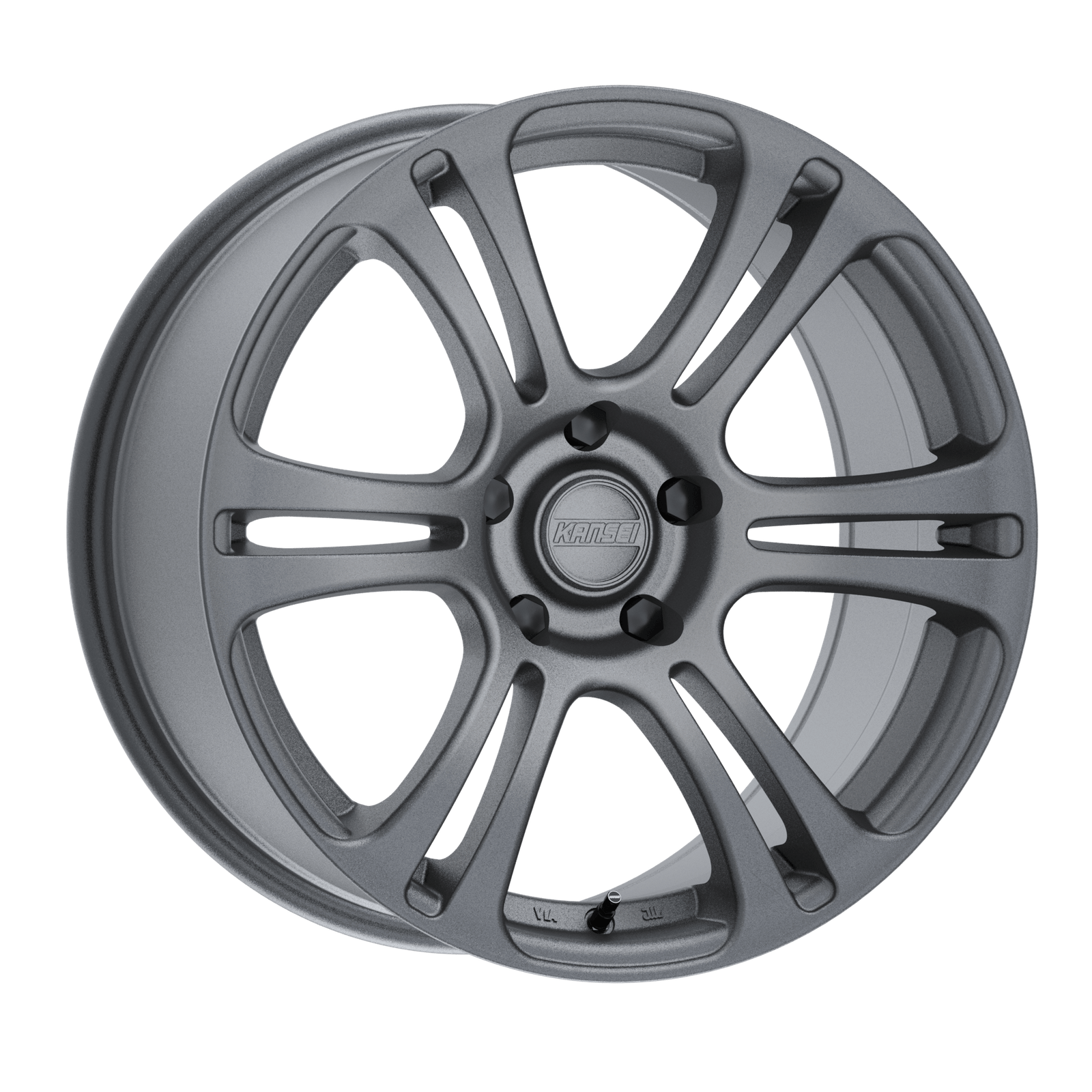 KanseiK16NEO18x9.0_355x120-20220430-MatteGunmetalGreyMetallic_2000x_6d31089d-1f67-4cc6-a885-6200e2d4c995.png Kansei Neo 18" 5x108 Gunmetal - Image 1