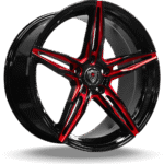 Marquee Wheels M8888 18" 5x115 Black / Red Milling
