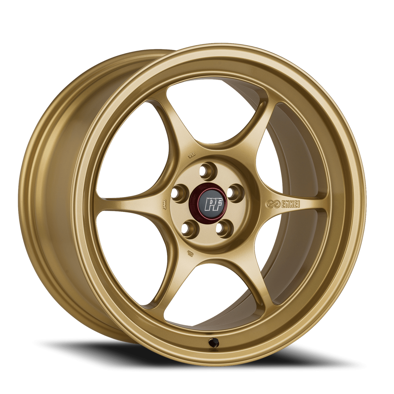 PF06_GG_Gold_4-lug_0001__18197.1732980281_4ac557a8-dedc-4931-b706-b325769c41ef.png Enkei Wheels PF06 18" 5x120 Gold - Image 1