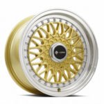 VORS VR3 15" 4x98 Gold Machine Lip Chrome Rivet