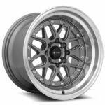 VORS VR7 16" 4x98 Gun Metal Machine Lip Chrome Rivet