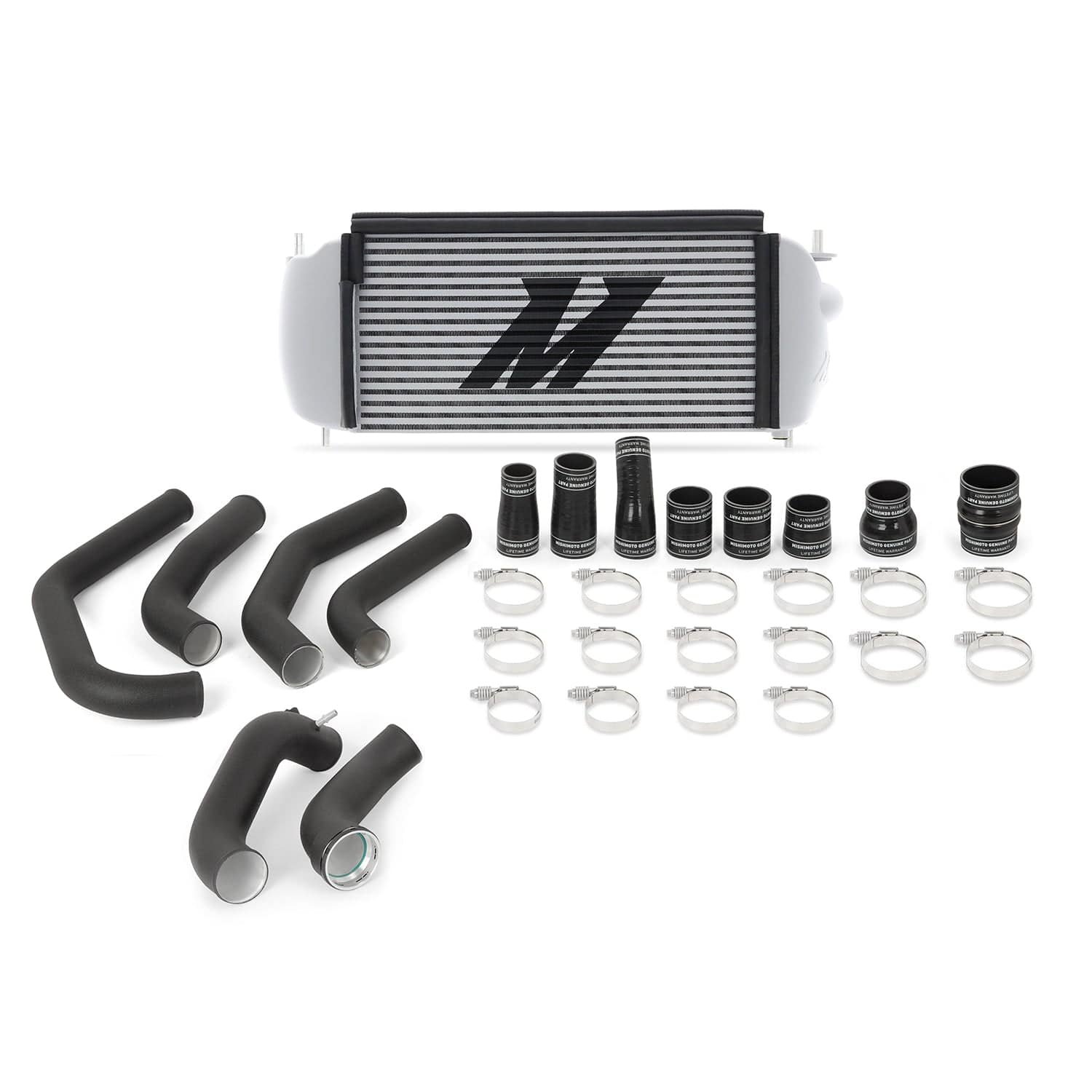 c2cc0e63c03aa.jpg Mishimoto 15-17 Ford F-150 2.7L EcoBoost Silver Performance Intercooler Kit w/ Black Pipes - Image 1