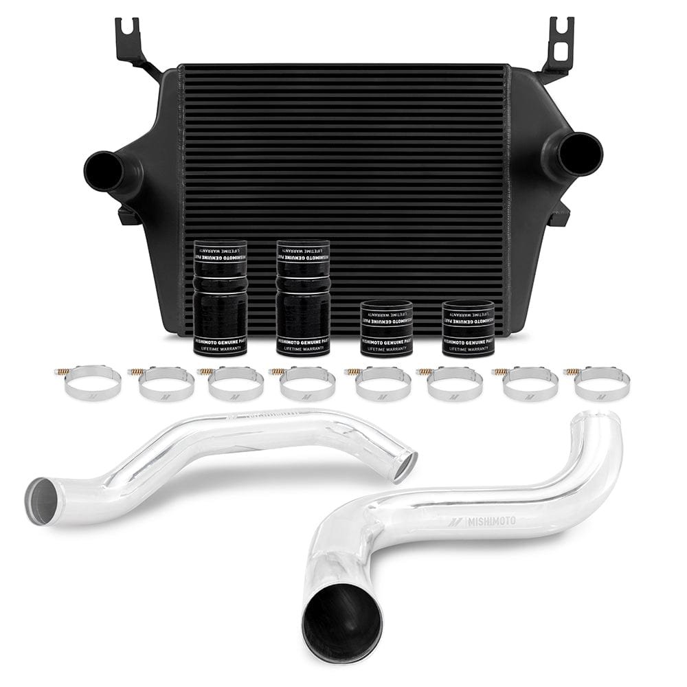 cc45b7aa2facc.jpg Mishimoto Ford 7.3L Powerstroke Intercooler Kit, 1999-2003 Black Cooler, Polished Pipes - Image 1