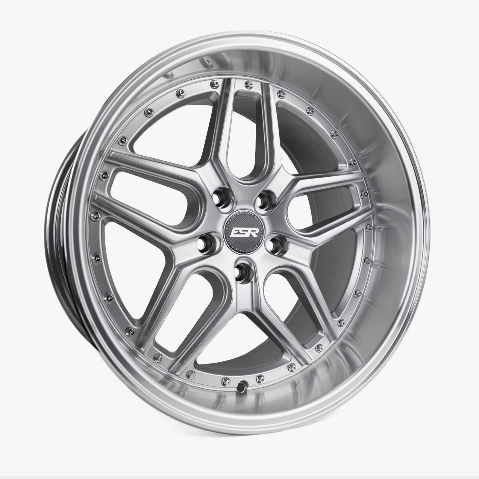 cs15-silver_93945a49-1897-497f-a113-e22daac3d63d.jpg ESR Wheels CS15 18" 5x112 (Custom Drill) Hyper Silver w/ Machined Lip - Image 1