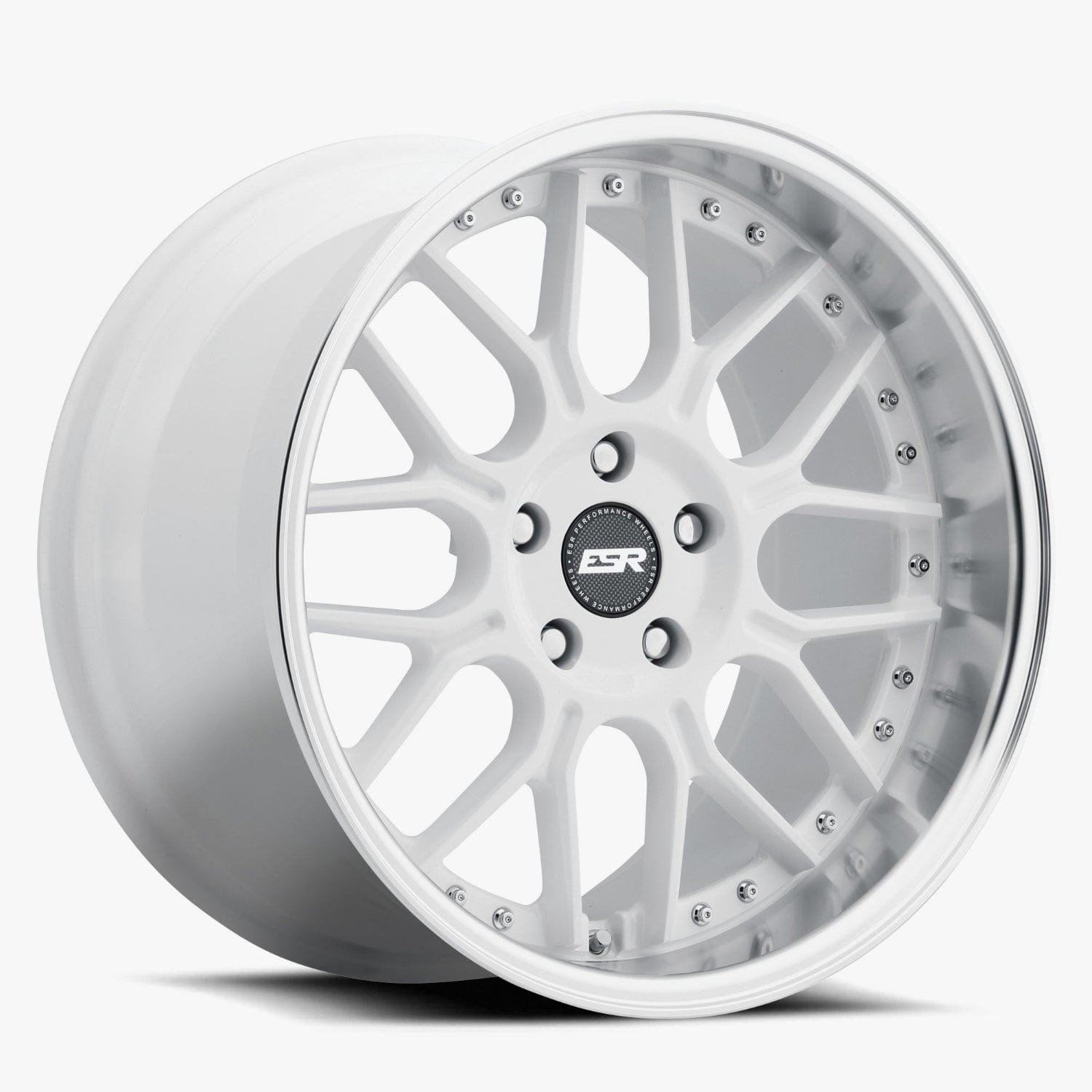cs18wht_1.jpg ESR CS18 19" 5x110 (Custom Drill) Gloss White w/ Machined Lip - Image 1