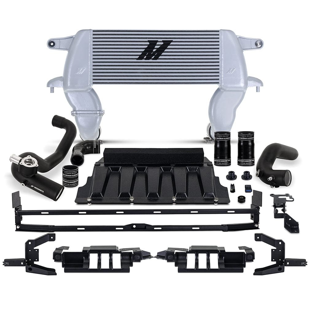 d994e06e7823d.jpg Mishimoto High-mount Intercooler Kit, 2021+ Ford Bronco 2.3L, Silver Core, Black Pipes - Image 1