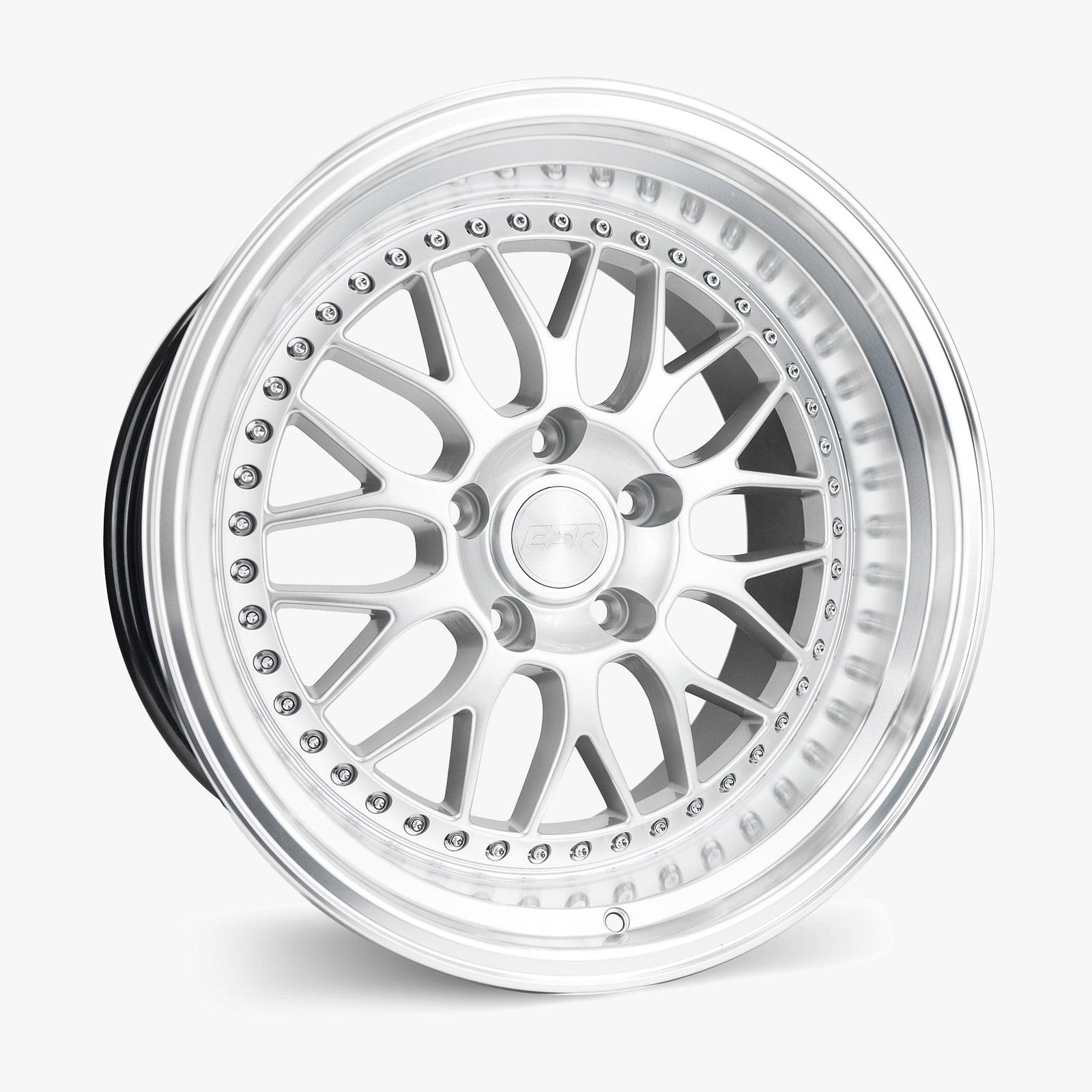sr01-hyper-silver_13.jpg ESR Wheels SR01 19" 5x110 (Custom Drill) Gloss White w/ Machined Lip - Image 1